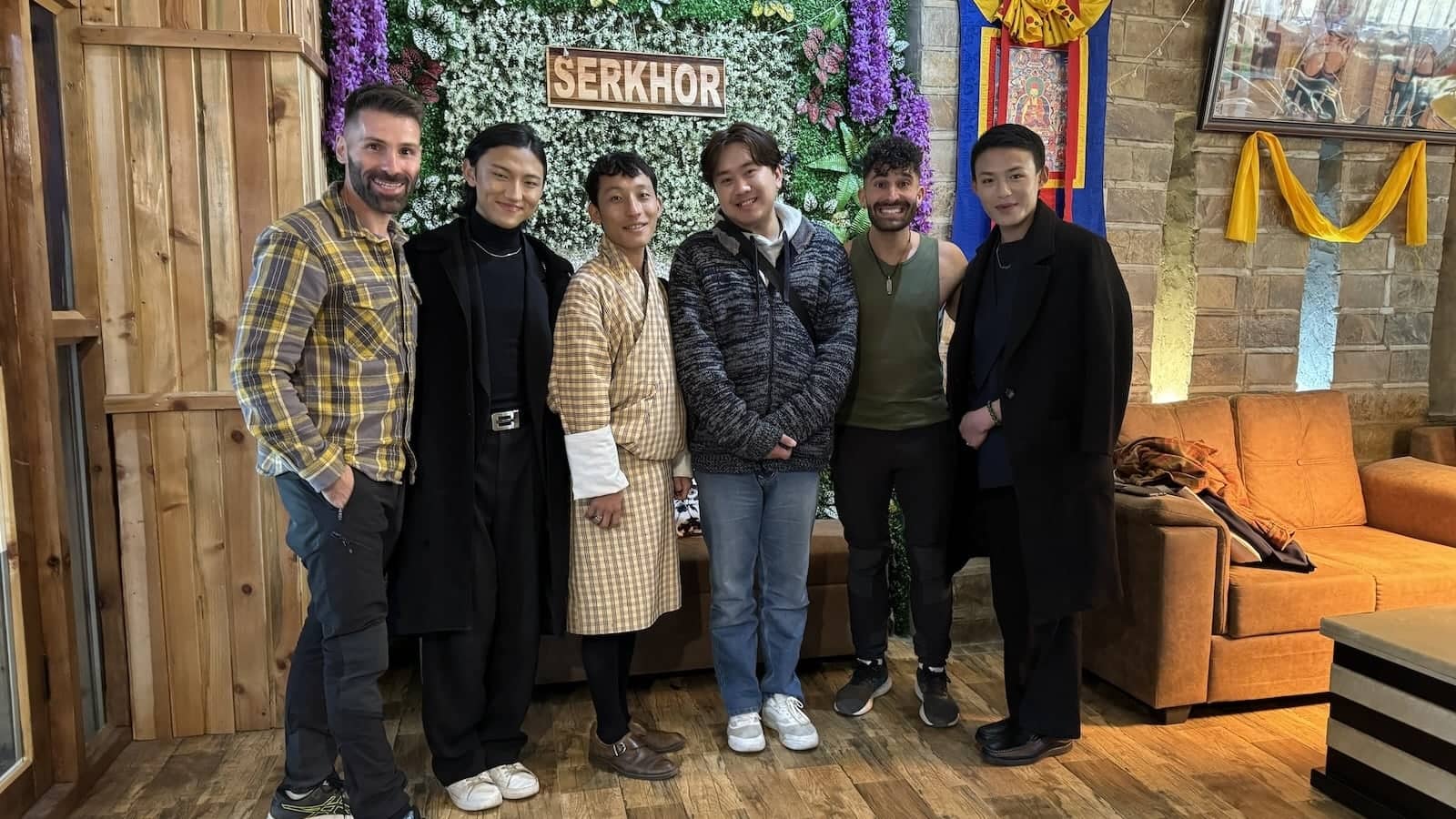 Group of LGBTQ people in Bhutan with Stefan and Seby.