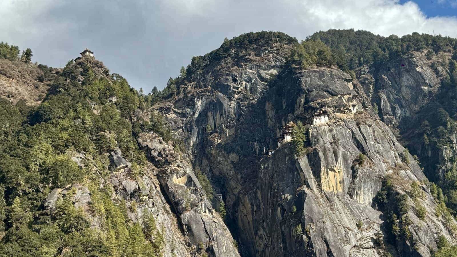 Forest cover over the Tiger's Nest Monastery in Bhutan.